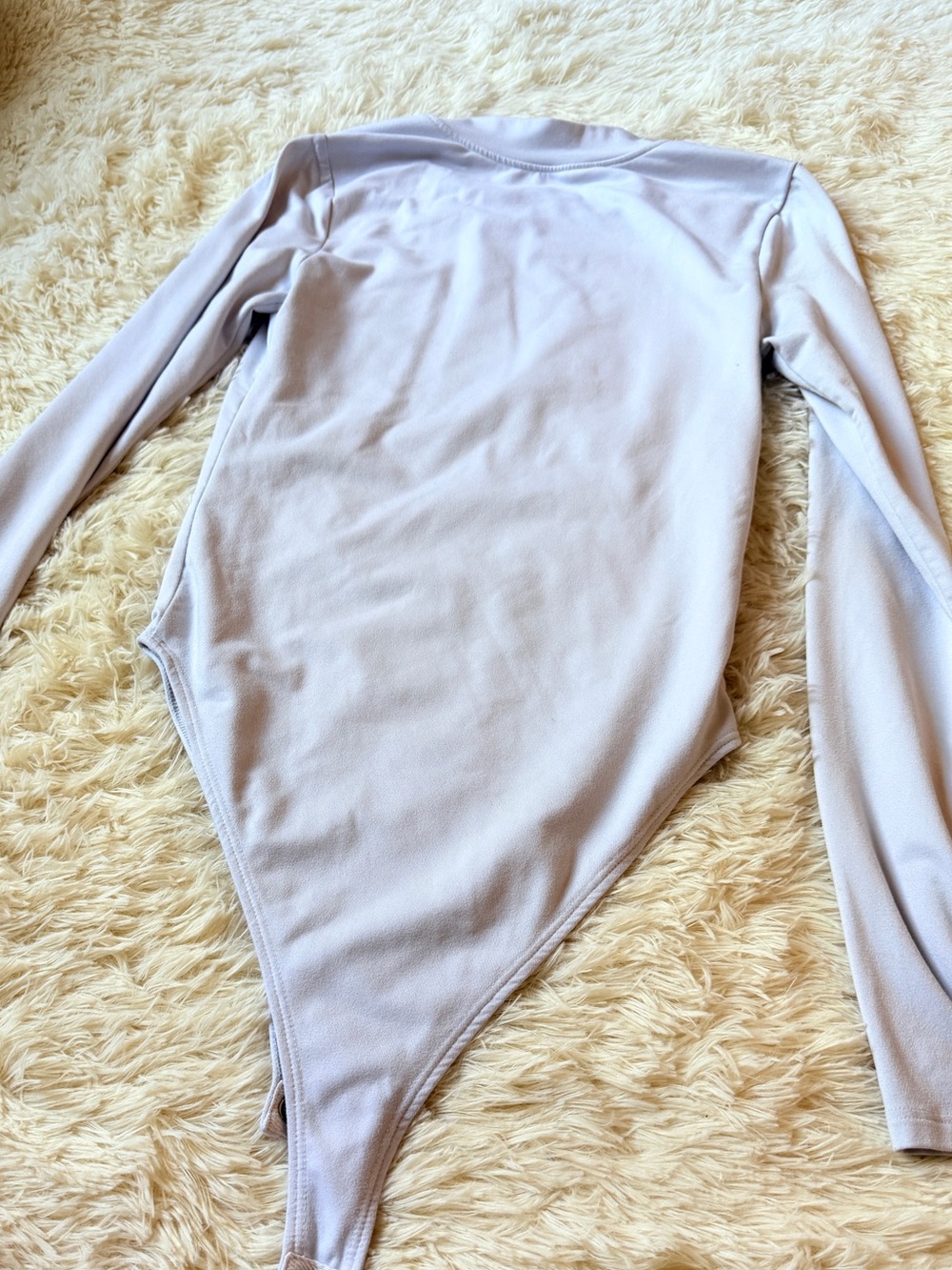 Good American Scuba Crewneck Bodysuit White Long Sleeve Snap Closure - Picture 3 of 7